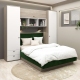 Dormitor RIALTO 1, pat incadrat, Oak, Alb, Catifea Verde - 2