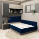 Dormitor colt RIALTO 4, Oak, Antracit, Catifea Albastru - 3