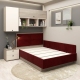 Dormitor colt RIALTO 4, Oak, Vizon, Catifea Rosu Grena - 3