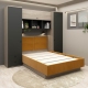 Dormitor RIALTO 1, pat incadrat, Oak, Antracit, Catifea Galben Mustar - 3
