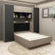 Dormitor RIALTO 1, pat incadrat, Oak, Antracit, Catifea Neagra - 1