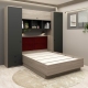Dormitor RIALTO 1, pat incadrat, Oak, Antracit, Catifea Rosu Grena - 1