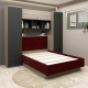 Dormitor RIALTO 1, pat incadrat, Oak, Antracit, Catifea Rosu Grena - 3