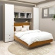 Dormitor RIALTO 1, pat incadrat, Oak, Alb, Catifea Galben Mustar - 2