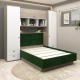 Dormitor RIALTO 1, pat incadrat, Oak, Alb, Catifea Verde - 3