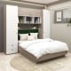 Dormitor RIALTO 1, pat incadrat, Oak, Alb, Catifea Verde