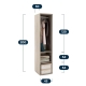Dulap haine PRIMAVERA 45, H200, 1U, bara umerase, Oak, Alb Gloss - 1