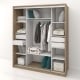 Dulap dormitor PRIMAVERA 185, H205, cu oglinda k5, Stejar, Cappuccino Gloss