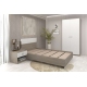 Dormitor complet cu saltea LINEA 1, 140x200, Oak, Alb3