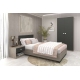 Dormitor complet cu saltea LINEA 1, 140x200, Oak, Antracit2