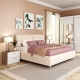 Dormitor MONTELLO 1, Oak, Alb Gloss, pat tapitat catifea Bej