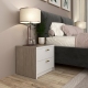 Dormitor MONTELLO 1, Oak, Alb Gloss, pat tapitat catifea Gri - 3