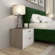 Dormitor MONTELLO 1, Oak, Alb Gloss, pat tapitat catifea Verde, detaliu