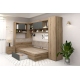 Dormitor colt AMBRO 8, Stejar, Antracit, suport saltea
