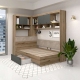 Dormitor colt AMBRO 7, Stejar, Antracit, suport saltea
