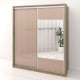 Dulap dormitor PRIMAVERA 185, H205, cu oglinda k3, Stejar, Cappuccino Gloss