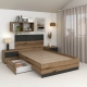 Pat copii AMBRO, 90x200, sertar lateral, Stejar, Antracit. suport saltea