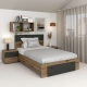 Pat copii AMBRO, 90x200, sertar frontal, Stejar, Antracit