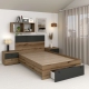 Pat copii AMBRO, 120x200, sertar frontal, Stejar, Antracit, suport saltea