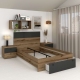 Pat copii AMBRO, 90x200, sertar frontal, Stejar, Antracit - 1