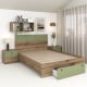 Pat AMBRO, 160x200, sertar frontal, Stejar, Pesto2