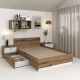 Pat copii AMBRO, 90x200, sertar lateral, Stejar, Alb, suport saltea