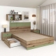 Pat AMBRO, sertar lateral, Stejar, Pesto, suport saltea
