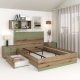 Pat AMBRO, 140x200, sertar lateral, Stejar, Pesto - 1
