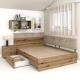 Pat colt AMBRO, 160x200, sertar lateral, Stejar