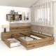 Pat colt AMBRO, 160x200, sertar lateral, Stejar