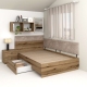 Pat colt de o persoana AMBRO, 90x200, sertar lateral, Stejar, suport saltea