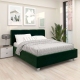 Pat tapitat ARISA, 160x200, suport saltea, catifea Verde