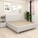 Pat tapitat ARISA, 180x200, piele eco Alba, suport saltea
