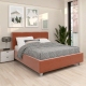 Pat tapitat ARISA, 160x200, suport saltea, catifea Roz