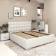 Pat tapitat GEORGIA Clasic, 180x200, somiera, piele eco Alba2