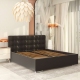 Pat tapitat GEORGIA Clasic, 180x200, somiera, piele eco Neagra2
