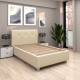 Pat tapitat de o persoana ARISA, 120x200, catifea Bej, suport saltea