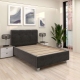 Pat tapitat de o persoana ARISA, 120x200, catifea Gri, suport saltea