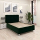Pat tapitat copii ARISA, 90x200, catifea Verde, suport saltea