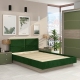 Oferta Pat matrimonial PRIMAVERA 160x200, Oak, Catifea Verde cu saltea inclusa - 1