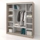 compartimentare Dulap dormitor PRIMAVERA 185, H205, cu oglinda k5, Oak, Alb Gloss