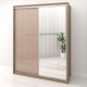 Dulap dormitor PRIMAVERA 185, H225, cu oglinda k5, Stejar, Cappuccino Gloss