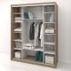 compartimentare Dulap dormitor PRIMAVERA 185, H225, cu oglinda k3, Stejar, Cappuccino Gloss