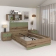 Pat copii AMBRO, 90x200, Stejar, Pesto - 1