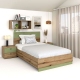 Pat copii AMBRO, 90x200, Stejar, Pesto
