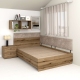 Pat colt AMBRO, 90x200, Stejar, suport saltea