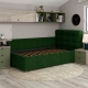 Pat de colt copii GEORGIA Clasic, 120x200, somiera rabatabila, catifea Verde - 2