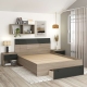 Pat matrimonial AMBRO, 140x200, sertar frontal, Oak, Antracit2