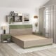 Pat matrimonial AMBRO, 160x200, Oak, Pesto, suport saltea