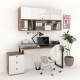 Ansamblu birou STUDIO 5, Stejar, Alb Gloss 2